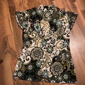 Brown/Cream Sleeveless Top